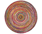 Meeka Braided Cotton Multi-Colour Round Rug