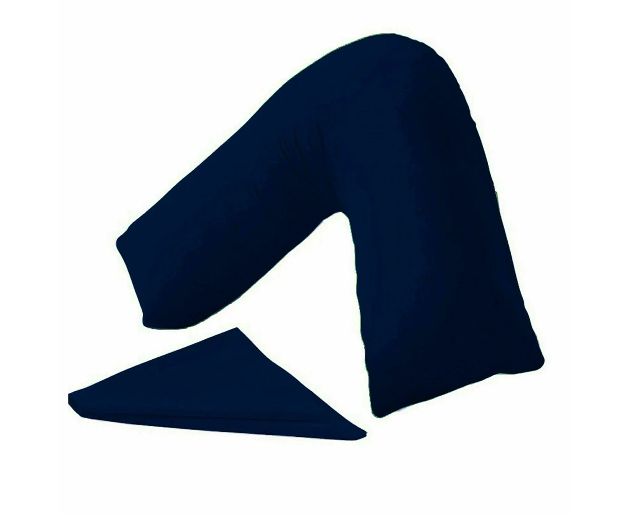 POSHO Navy Blue V Shape / Tri / Boomerang Pillow Case Cover - 100% Cotton