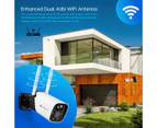 Solar-powered Security Camera WiFi Home CCTV Outdoor Surveillance System with Battery Weatherproof x2