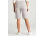Rockmans Knee Length Solid Colour Shorts - Womens - Soft Grey