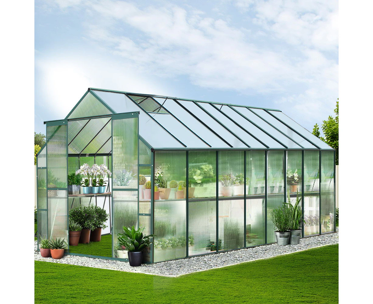 Greenfingers Greenhouse 5.1x2.44x2.1M Aluminium Polycarbonate Green House Garden Shed