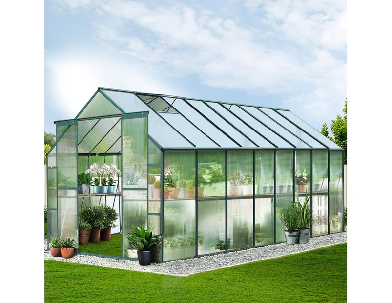 Greenfingers Greenhouse 5.1x2.44x2.1M Aluminium Polycarbonate Green House Garden Shed