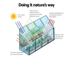 Greenfingers Greenhouse 2.52x1.27x2.13M Lean-to Aluminium Polycarbonate Green House Garden Shed