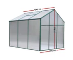 Greenfingers Greenhouse 1.9x1.9x1.83M Aluminium Polycarbonate Green House Garden Shed