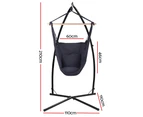 Gardeon Hammock Chair Outdoor Camping Hanging with Steel Stand Grey