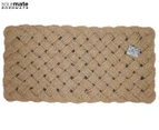 Solemate 120x60cm XL Criss Cross Coconut Coir Rope Door Mat - Natural