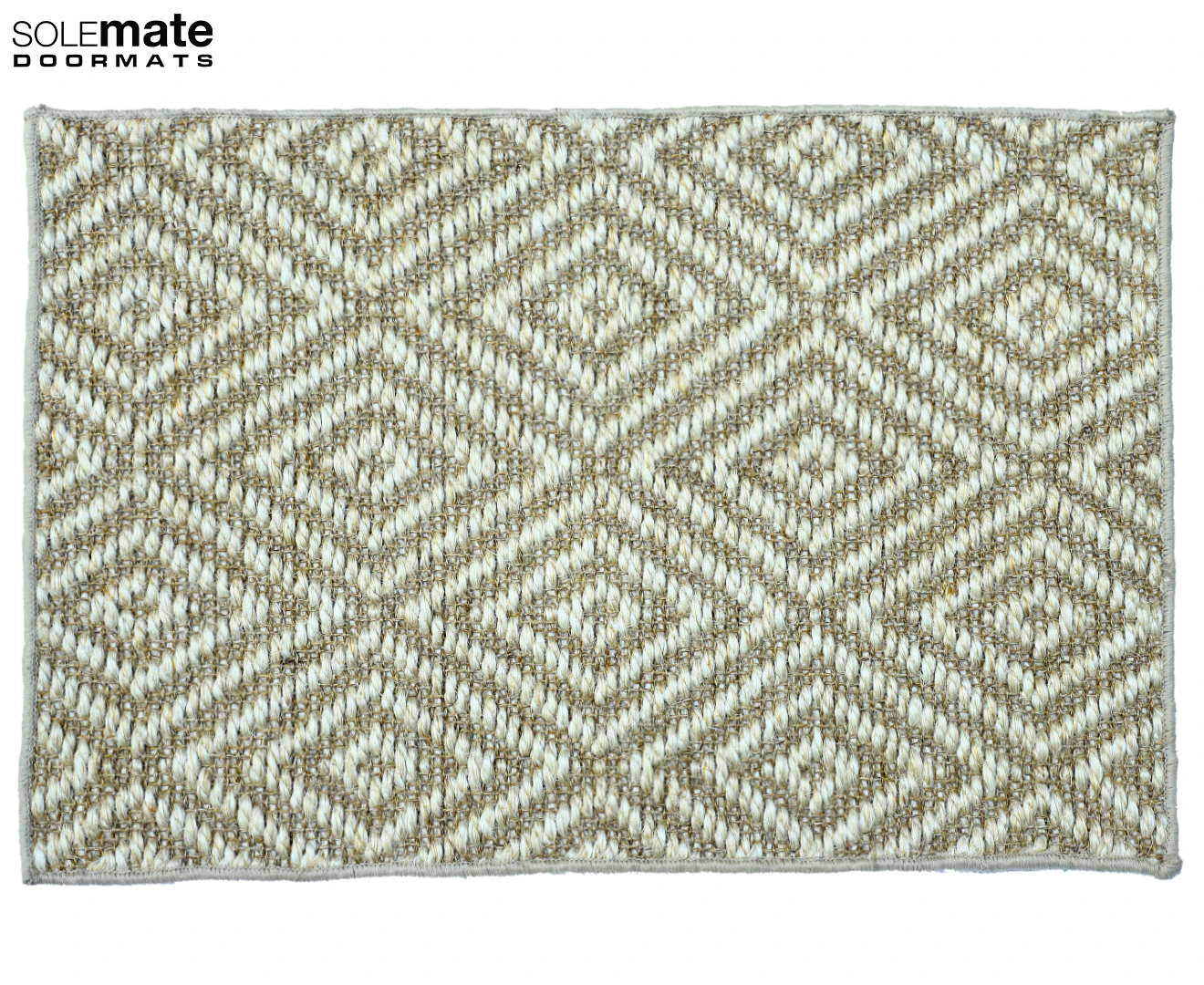 Solemate Latex Sisal 2 Tone Nat Diamond 60x90cm  Outdoor Entrance Doormat