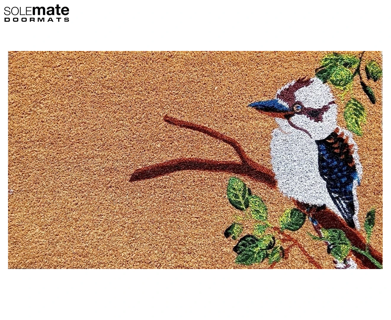 Solemate Latex Backed Coir Kookaburra 45x75cm Slim Outdoor Stylish Doormat