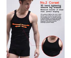 WeMeir Men's Compression Shapewear Slimming Body Shaper Vest Weight Loss Tank Top Undershirt-Black