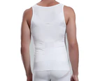 WeMeir Men's Compression Shirt Shapewear Slimming Body Shaper Vest Weight Loss Tank Top Undershirt-White
