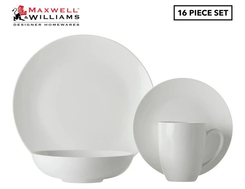 Maxwell & Williams 16-Piece White Basics Fitzrovia Coupe Dinner Set