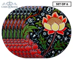 Set of 6 Casa Domani William Morris 10cm Cray Ceramic Coasters - Multi