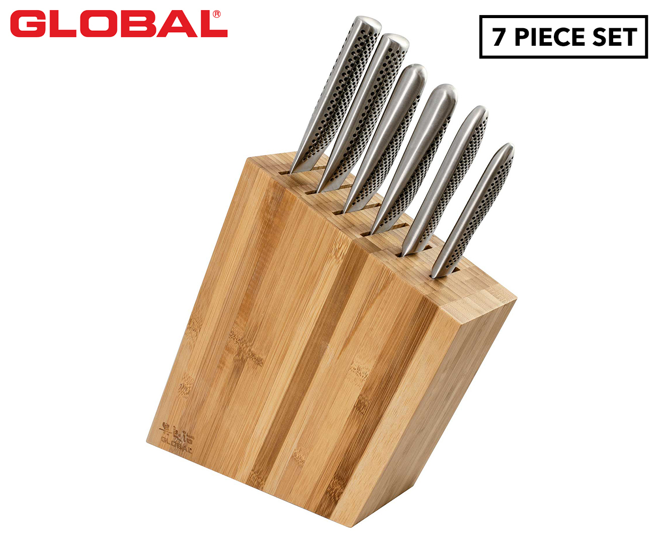 Global sakura 6pc store knife block set