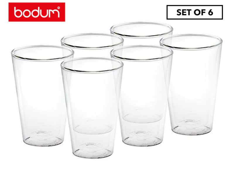 Set of 6 Bodum 400mL Canteen Double Wall Glasses
