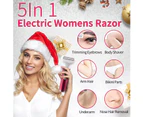 Electric Razor for Women,5 in 1 Womens Shaver Electric Bikini Trimmer Pubic Hair Removal Wet & Dry Painless Shav