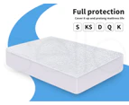 Dreamz Fully Fitted Waterproof Mattress Protector Quilted Honeycomb King Single - White,Grey