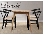 Levede 2x Dining Chairs Wooden Hans Wegner Chair Wishbone Chair Cafe Lounge Seat