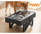 Pawz Elevated Pet Feeder Food Water Double Bowl  Adjustable Height Raised Stand