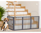 Wooden Pet Gate Dog Fence Retractable Barrier Portable Door 3 Panel White