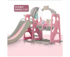 Bopeep Kids Slide Swing Basketball Ring Activity Center Toddlers Play Set Pink