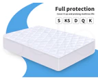 DreamZ Mattress Protector Microfiber Waterproof Cover Single Double King Queen - White