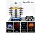 Toque Stainless Steel Steamer Meat Vegetable Cookware Hot Pot Kitchen 4 Tier