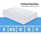 Dreamz Fully Fitted Waterproof Breathable Bamboo Mattress Protector in King Size - White