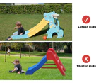 Bopeep Kids Slide 160cm Long Basketball Hoop Activity Center Toddlers Play Set - Multi-Coloured