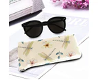 webelu XT1 Eyeglass Pouch Squeeze Top Portable Sunglasses Bag Pouch PU Leather Eyeglass Goggles Case yellow dragonfly