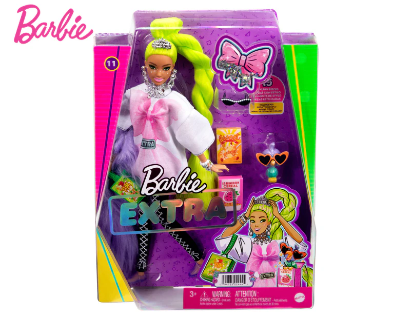 Barbie Extra Doll - Neon Green/Multi