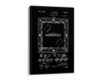 Vintage Monopoly Patent Black Patent Wall Art #1 - Stretched Canvas + Black Floating Frame
