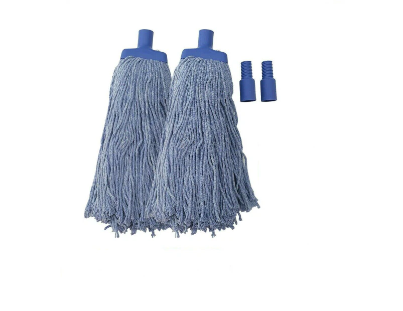 2X Blue Redback Heavy Duty Mop Head Commercial Mop Refill 400G Cotton