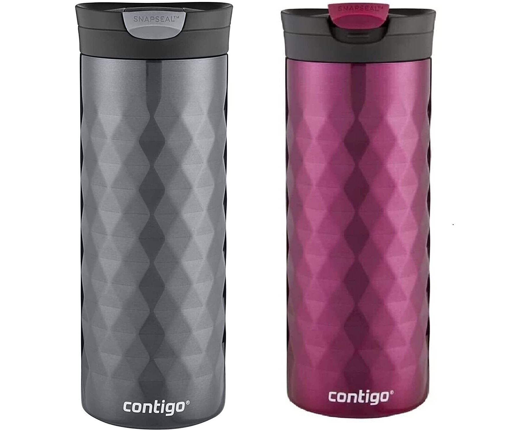 Contigo 2x Contigo 591mL BPA Free Vaccum Insulated Water Drink Bottle Red Mug Thermos 
