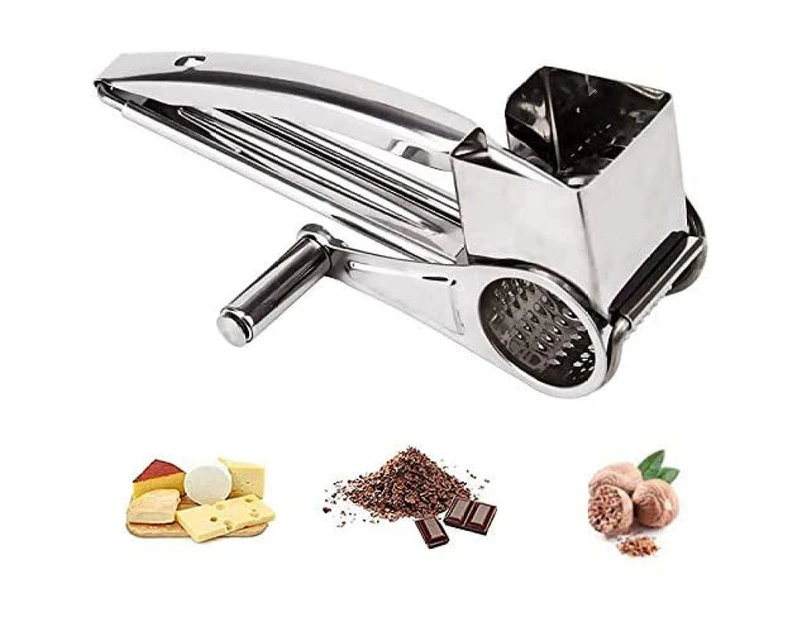 Grinder for Manual Cheese, Parmesan Grater, Stainless Steel Drum Grater for Food, Kitchen, Rotary Tool, Cheese Grater