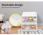 Kids Toy Box Stackable Storage Drawers Palstic Clothes Organiser Container 2Tier - White