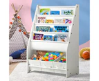 Oikiture Kids Bookshelf Toy Storage Box Organiser Display Shelf DIY Storage Rack - White