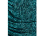 BWLDR Women's Palencia Dress - Emerald Snake - Mini Dress