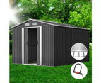 Giantz Garden Shed 2.6x3.9M w/Metal Base Sheds Outdoor Storage Workshop Tool Shelter Sliding Door