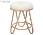 Cooper & Co. Round Rattan Stool - Cream