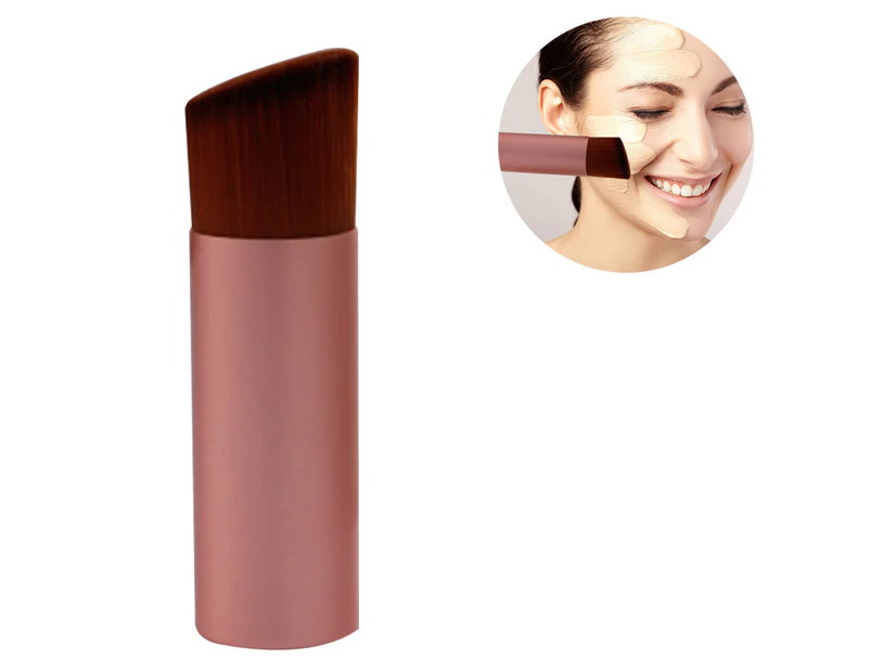 Makeup Brush, Travel Face Blush Brush, Portable Powder Brush for Blush, Buffing, Flawless Powder Cosmetics - Rose gold