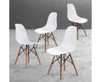 La Bella 4 Set Retro Dining Cafe Chair DSW PP - White