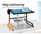 TOQUE Dish Drying Rack Over Sink Plate Cup Dish Drainer Organizer Steel 65CM