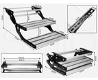 Double Caravan Step Folding Steps Pull Out Aluminium Camper Trailer Motorhome RV