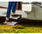 Double Caravan Step Folding Steps Pull Out Aluminium Camper Trailer Motorhome RV