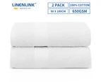 LINENLINK Luxury Cotton Bath Sheet 2 Pack - White
