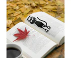 Creative Funny Hollow Cat Pattern Book Page Bookmark Stationery Learning Supply-Black