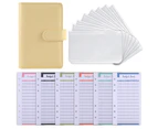 1 Set Budget Book Loose Leaf Multi-use Faux Leather Money Saving Schedule Planner for School-Yellow