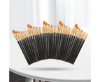 50Pcs/Set Paint Brushes Professional Widely Applied Convenient Using Nail Art Painting Drawing Brush for Acrylic Painting-Black