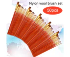 50Pcs/Set Paint Brushes Professional Widely Applied Convenient Using Nail Art Painting Drawing Brush for Acrylic Painting-Red