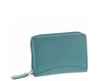 Cobb & Co Stretch RFID Safe -  Leather Expandable Card Wallet - Turquoise